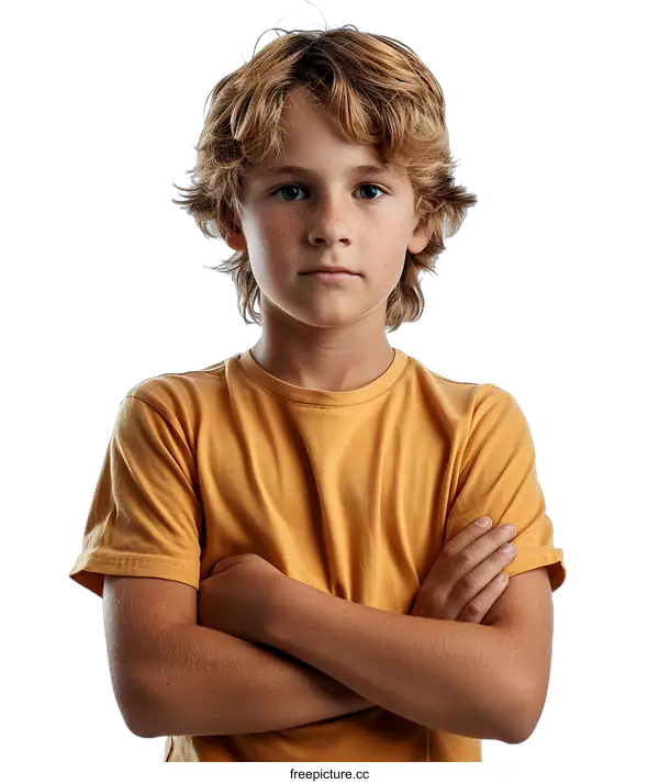 [Transparent Background PNG]Portrait of a boy with freckles and blond hair