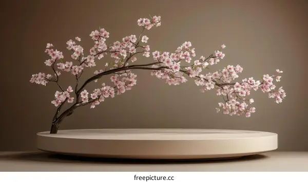 Elegant Cherry Blossom Branch Minimalist Design