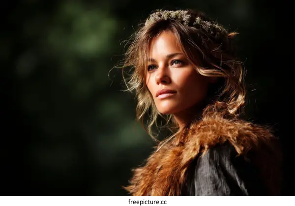 European Woman in Fashionable Outdoorsy Style