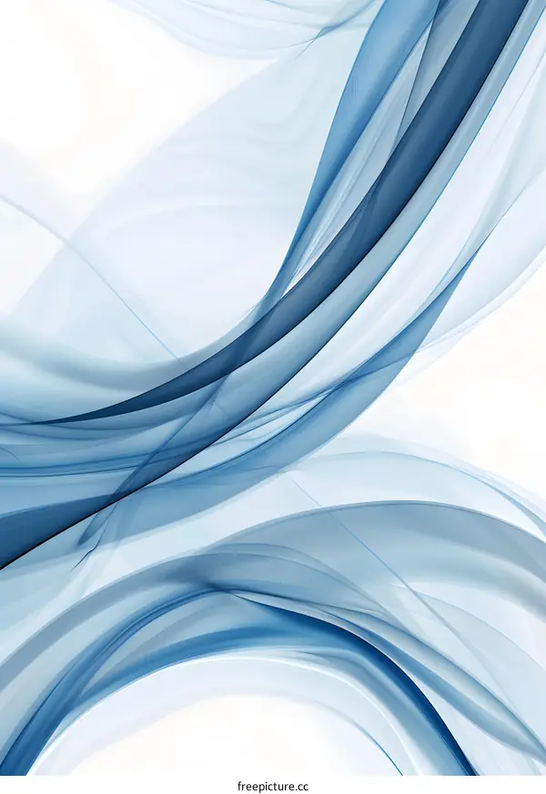 Abstract Blue Swirls on White Background