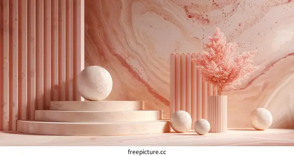 Modern Pink Aesthetic Abstract Scene