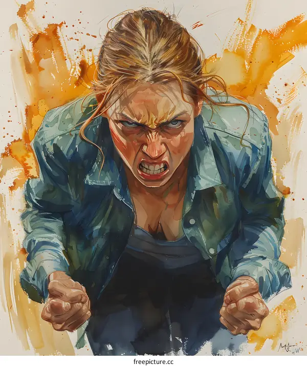Portrait of an Angry Young Woman
