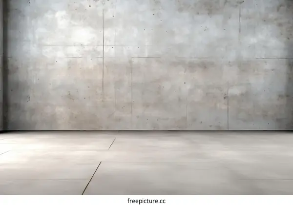 Grunge concrete room background with tiled floor