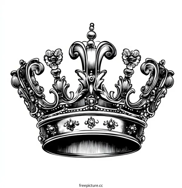 Ornate Vintage Crown Illustration