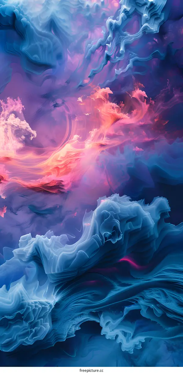 Abstract Colorful Swirling Clouds Illustration