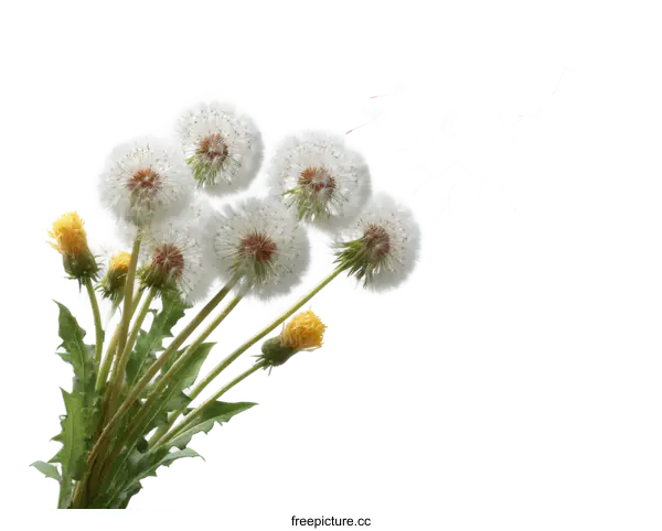 [Transparent Background PNG]Beautiful Dandelions Blossoming in Springtime