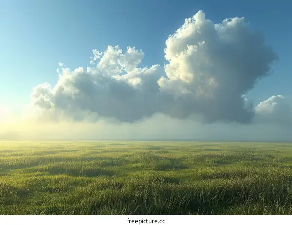 Green Grass Field Under a Blue Sky