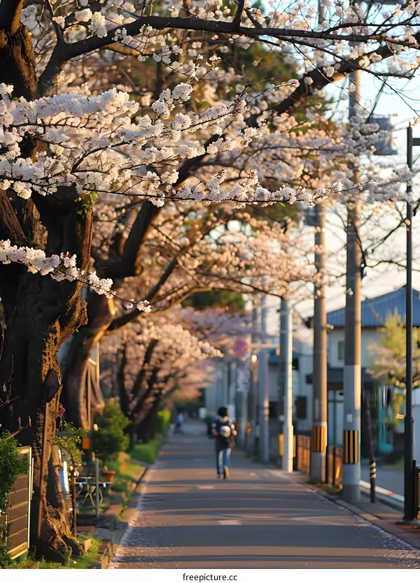 Cherry Blossom Path Evening Stroll