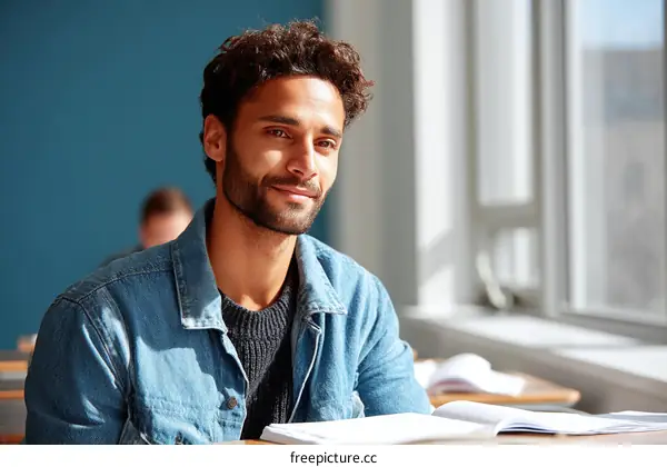 Focused Student in Classroom Setting