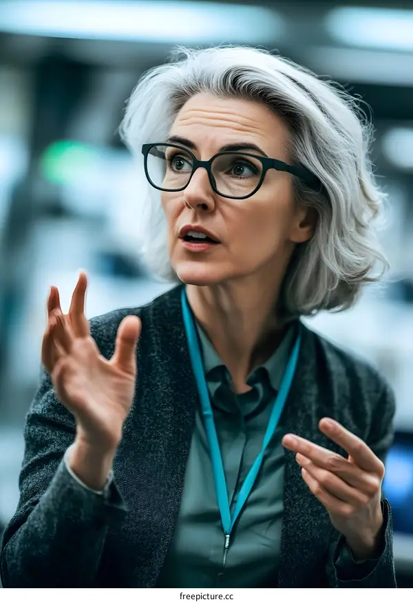 Close Up of Woman Speaking in a Business Meeting