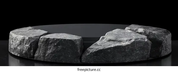 Modern Dark Grey Stone Display Platform