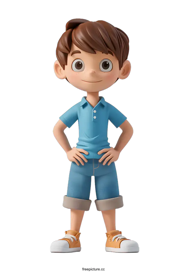 [Transparent Background PNG]Illustration of a happy boy