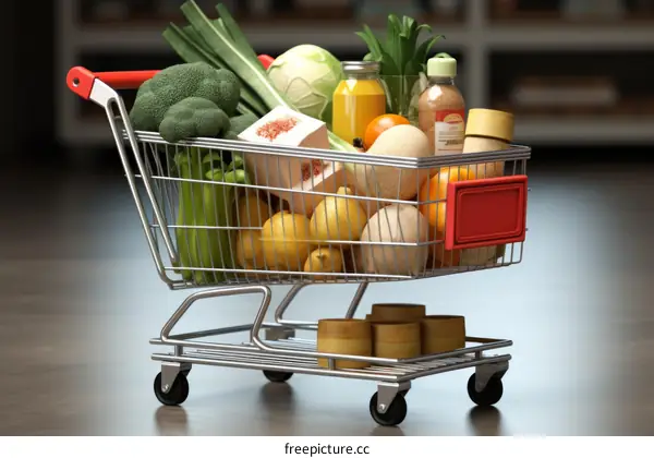 Fresh fruits and vegetables Aisle Cart