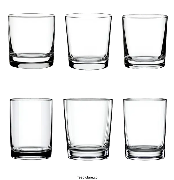 [Transparent Background PNG]Various Empty Glassware Mockups