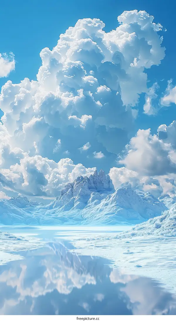 Stunning Winter Mountain Scenery with Clouds