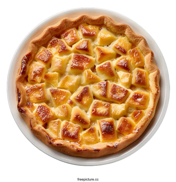 [Transparent Background PNG]A delicious apple pie on a white plate