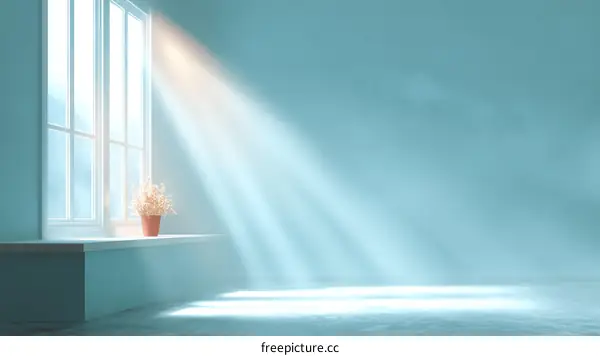 Sunlight Streaming Through Window in a Calm Room