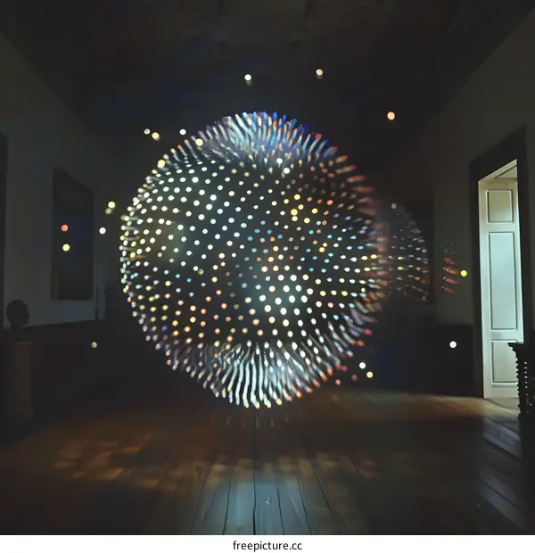 Abstract Sphere of Light in a Dark Room