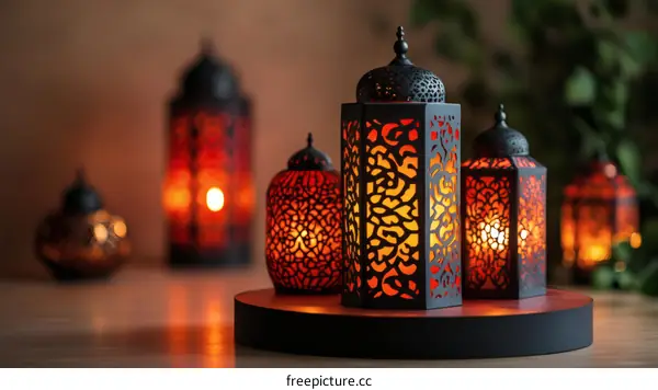 Ramadan Lanterns with Warm Light