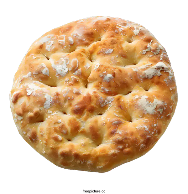 [Transparent Background PNG]A large, round loaf of bread on a white background.