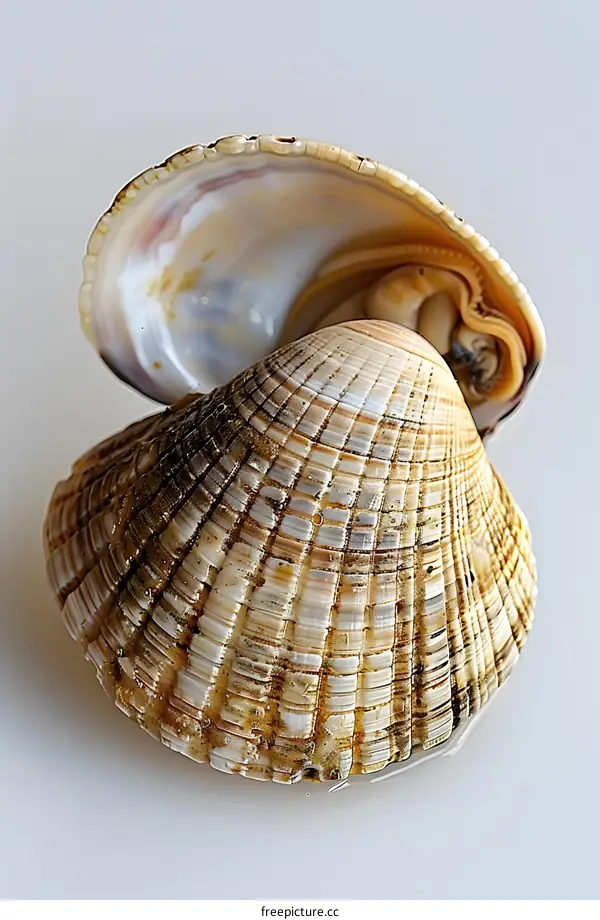 A close-up image of a seashell