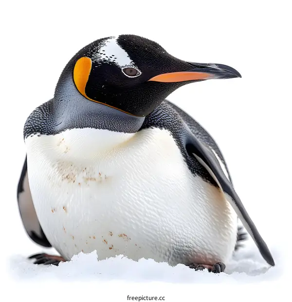 King penguin on the snow