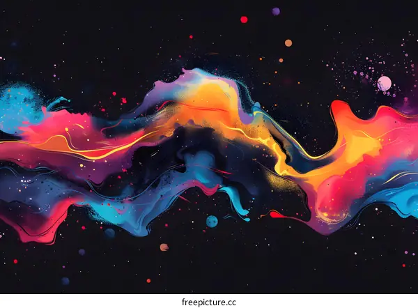 Colorful abstract painting with a splash of vibrant colors