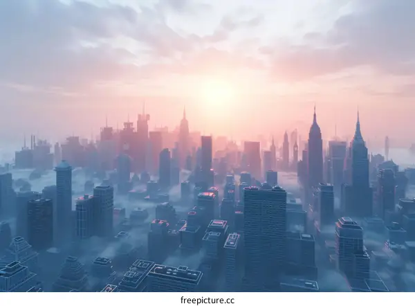 Futuristic Cityscape at Dawn