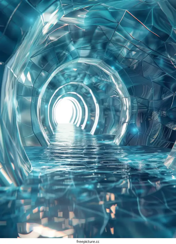 Crystalline Tunnel: A Futuristic Vision of Architecture