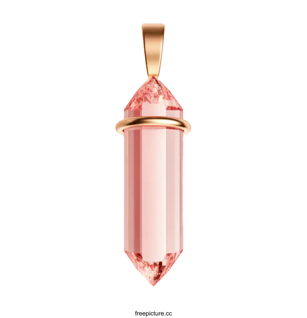 [Transparent Background PNG]Elegant Rose Quartz Pendant Design