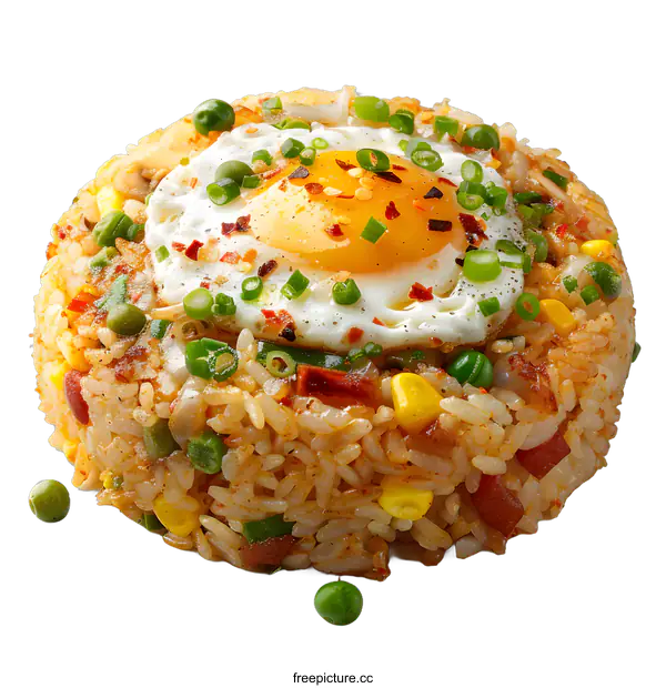 [Transparent Background PNG]Fried rice with egg and vegetables