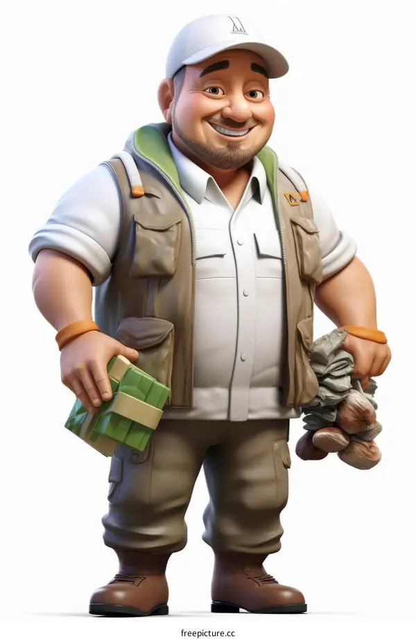 Zoologist Holding a Gift and Rocks