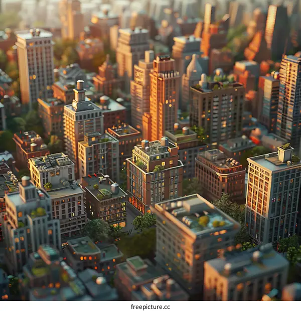 Cityscape Illustration of Urban Architecture