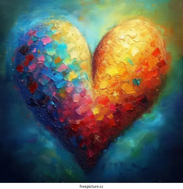 Colorful Heart Painting