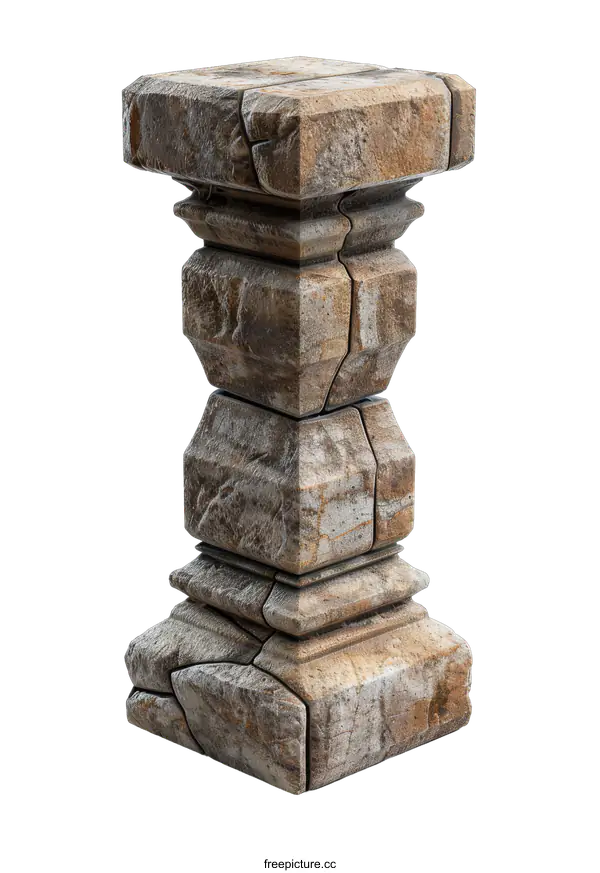[Transparent Background PNG]Ancient Stone Pillar Isolated