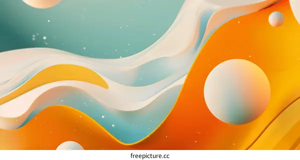 Abstract 3D Illustration With Orange And Blue Color Scheme