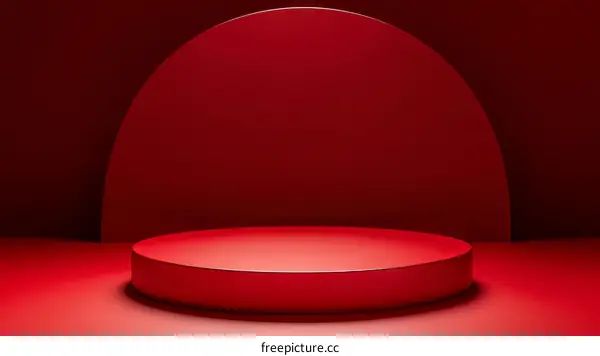 Red Geometric Display Podium