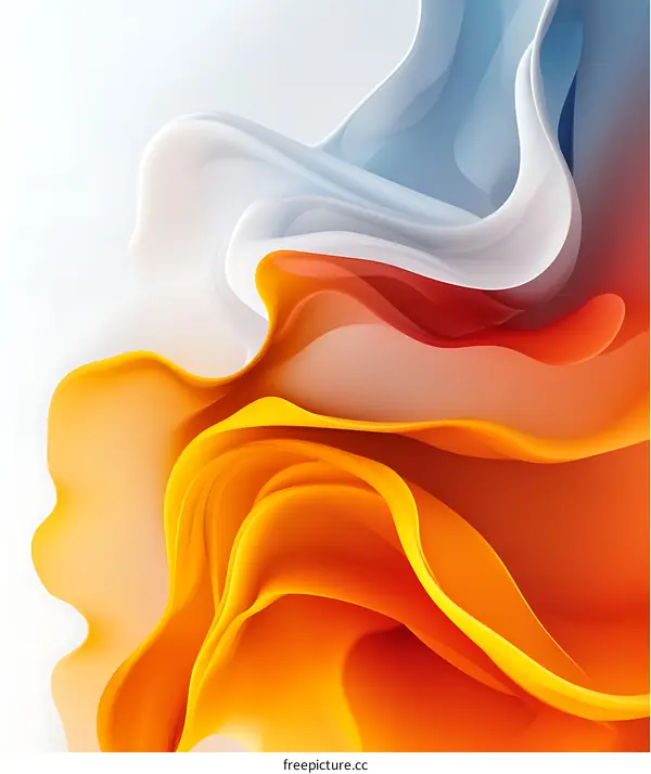 Abstract Orange Blue and White Wave Background
