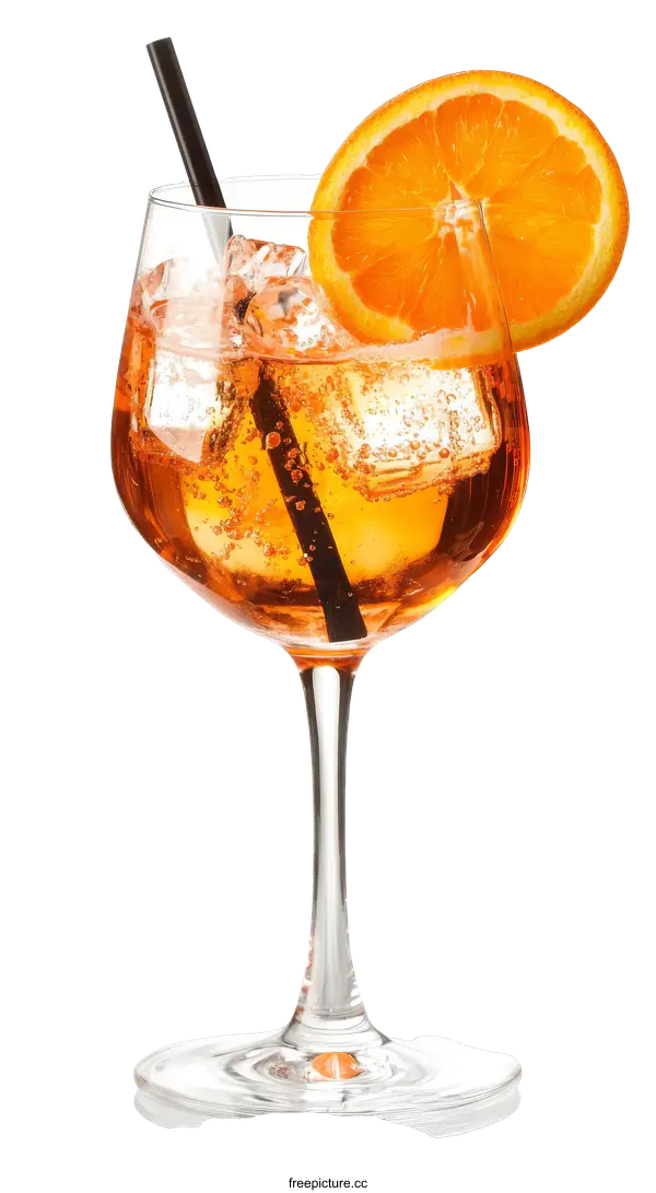 [Transparent Background PNG]Delicious Aperol Spritz Cocktail in Glass
