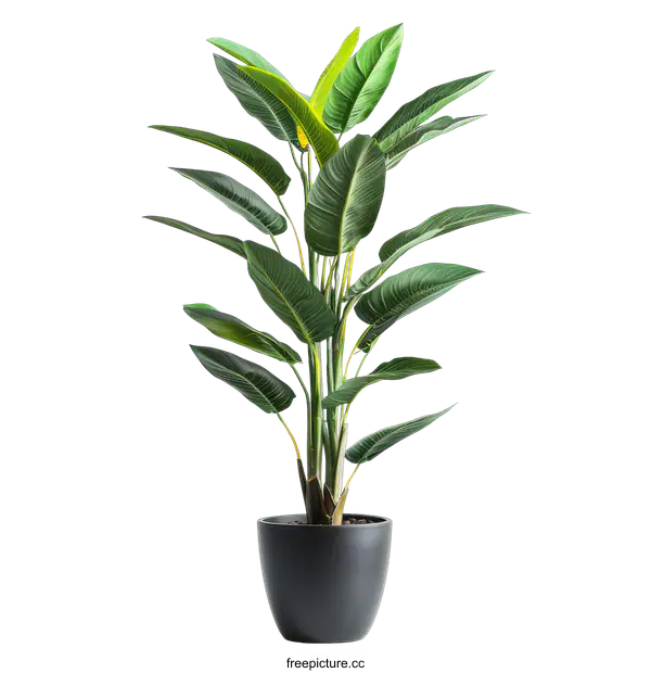 [Transparent Background PNG]Green indoor plant in a pot on a transparent background