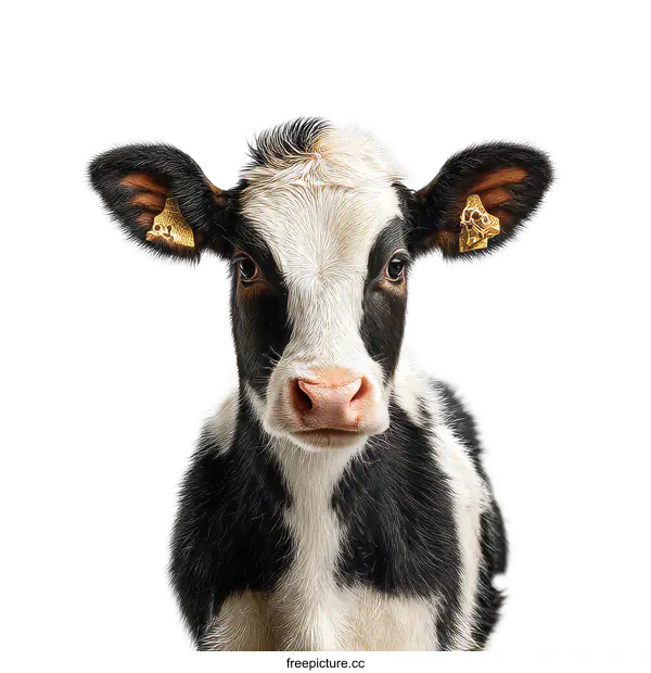 [Transparent Background PNG]Close-up Portrait of a Cute Calf