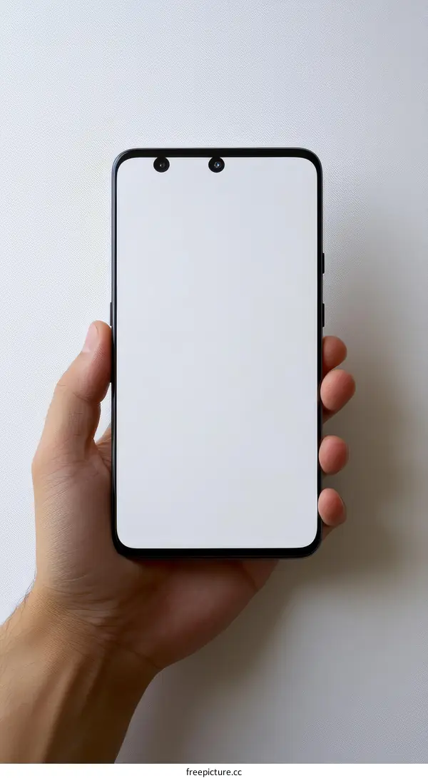 Modern Smartphone Display Mockup in Hand