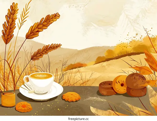Autumn Coffee Break Illustration