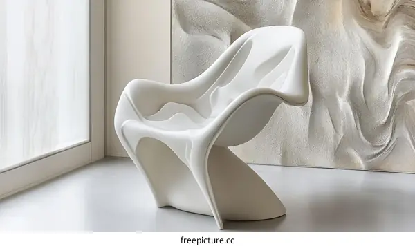 Modern Abstract White Chair Design