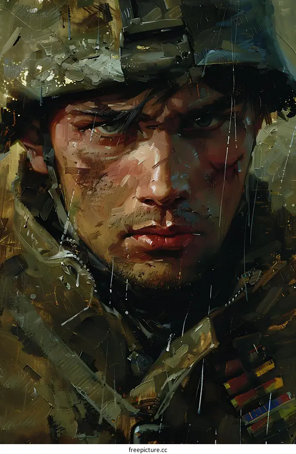 Portrait of a Soldier in Combat Gear