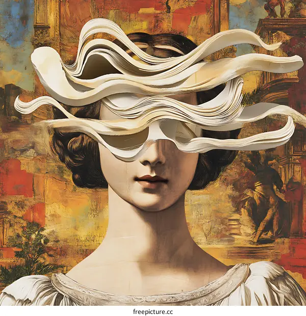 Woman with a Book Cover on her Head