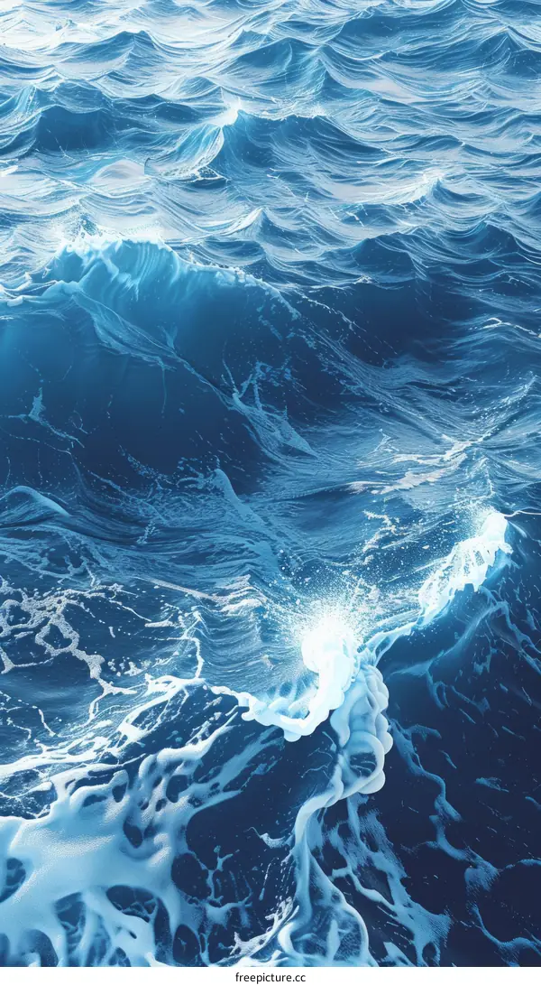 Deep Blue Ocean Waves