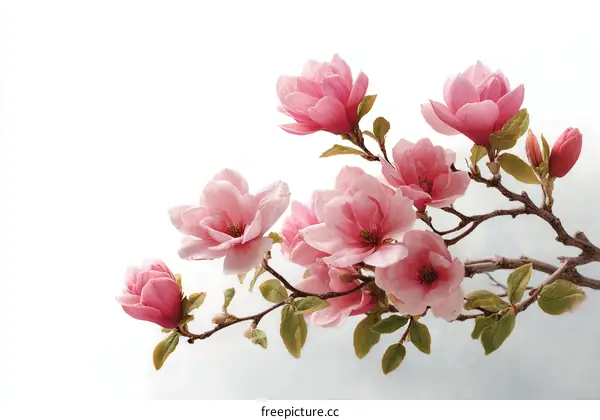 Pink Magnolia Blossom in Springtime