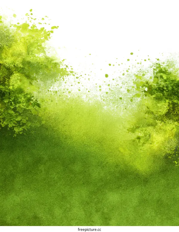 Abstract Green Paint Splatter Illustration