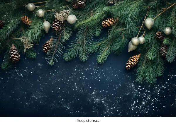 Cheerful Christmas background with holiday decorations